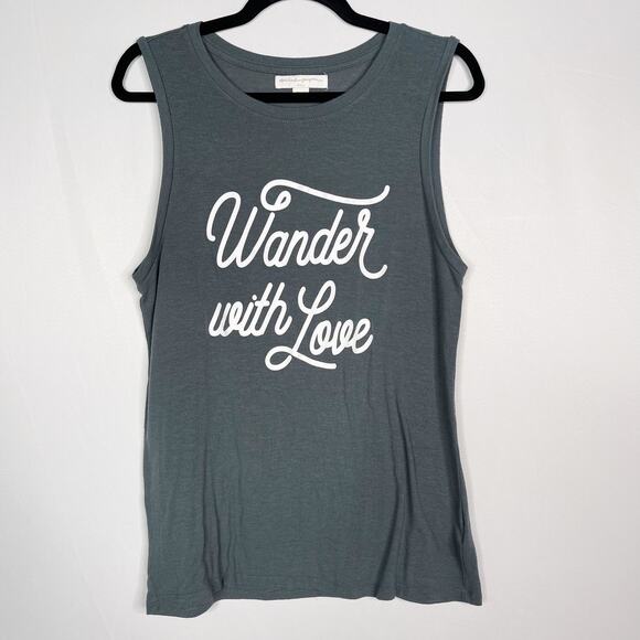 Spiritual Gangster Small S Gray Wander With Love Tank Top Chakra Tank Army Crew - Picture 1 of 10